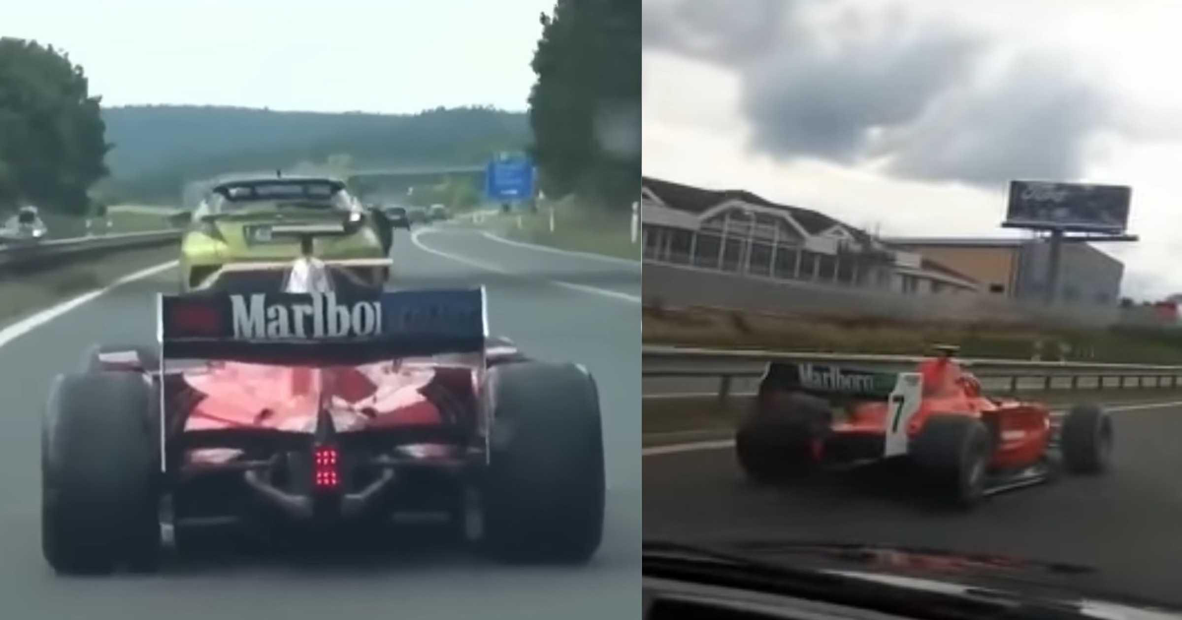 Bolid GP2 na autostradzie w Czechach