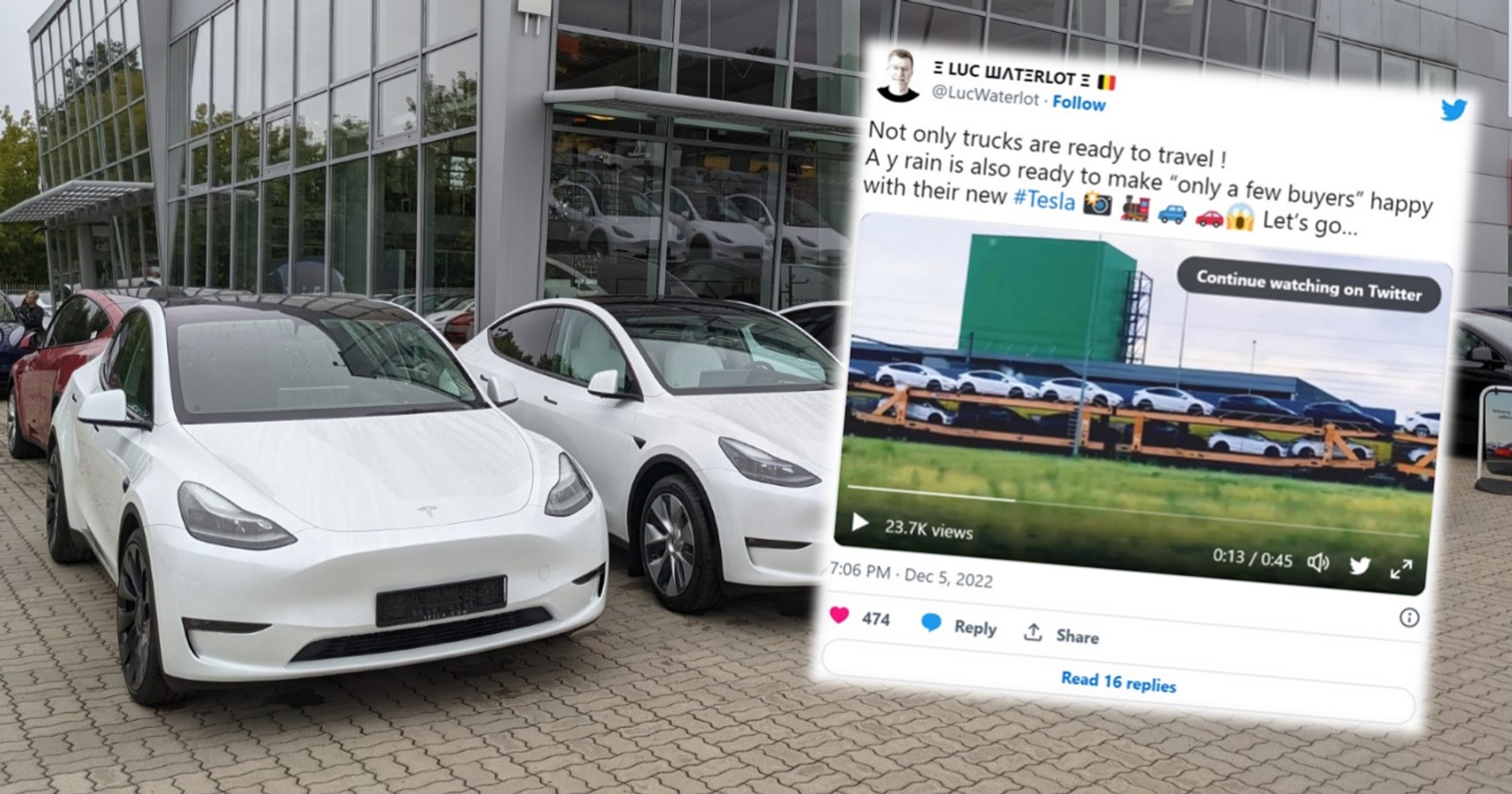 Liczba Tesli w pociągu zaskoczyła nagrywającego