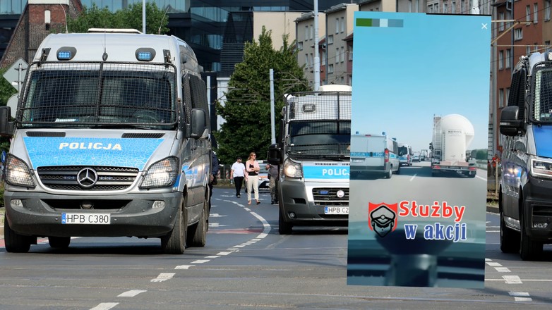 Policjanci nie zjechali na prawy pas przed karetką (fot. youtube.com/@sluzby_w_akcji)