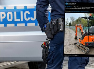 Koparka z Anglii znalazła się w Polsce. Policja tłumaczy