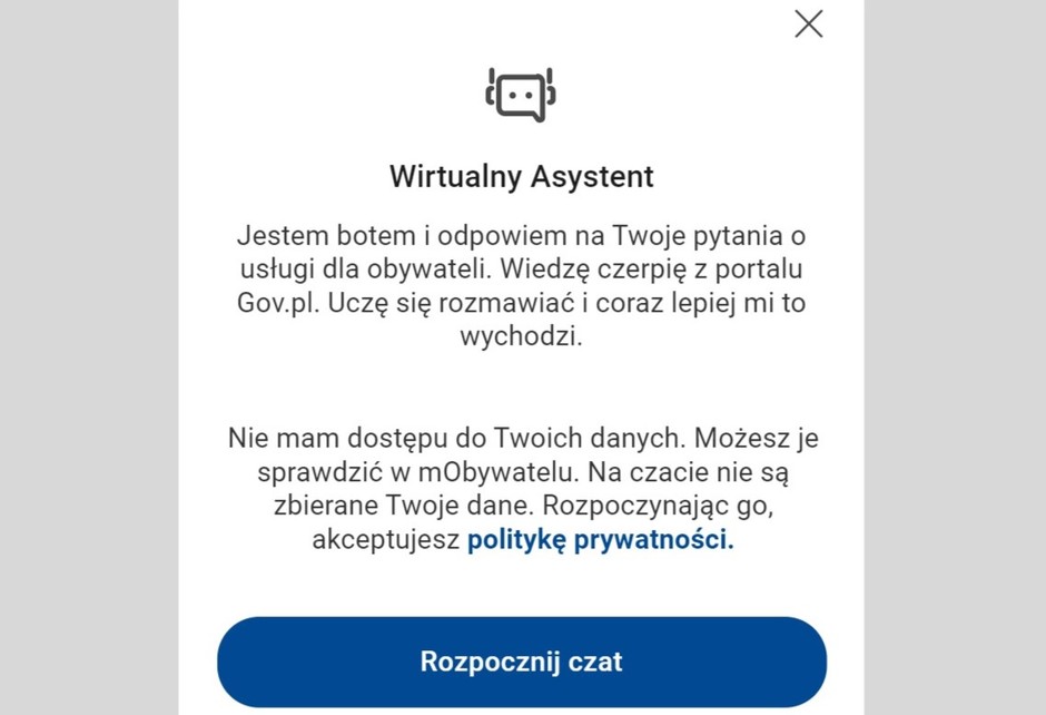 Wirtualny asystent w mObywatelu