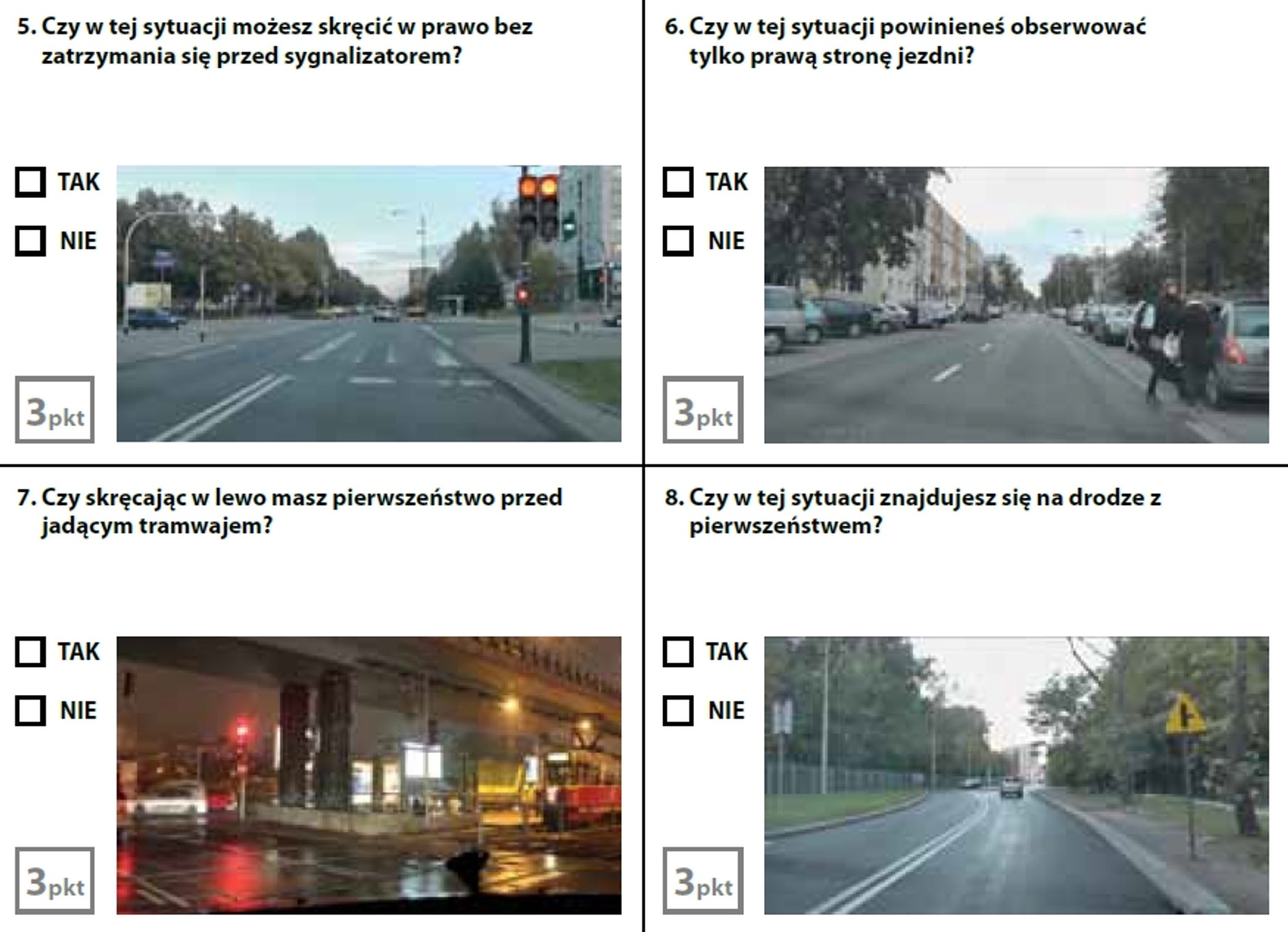 Egzamin teoretyczny na prawo jazdy - zestaw 3