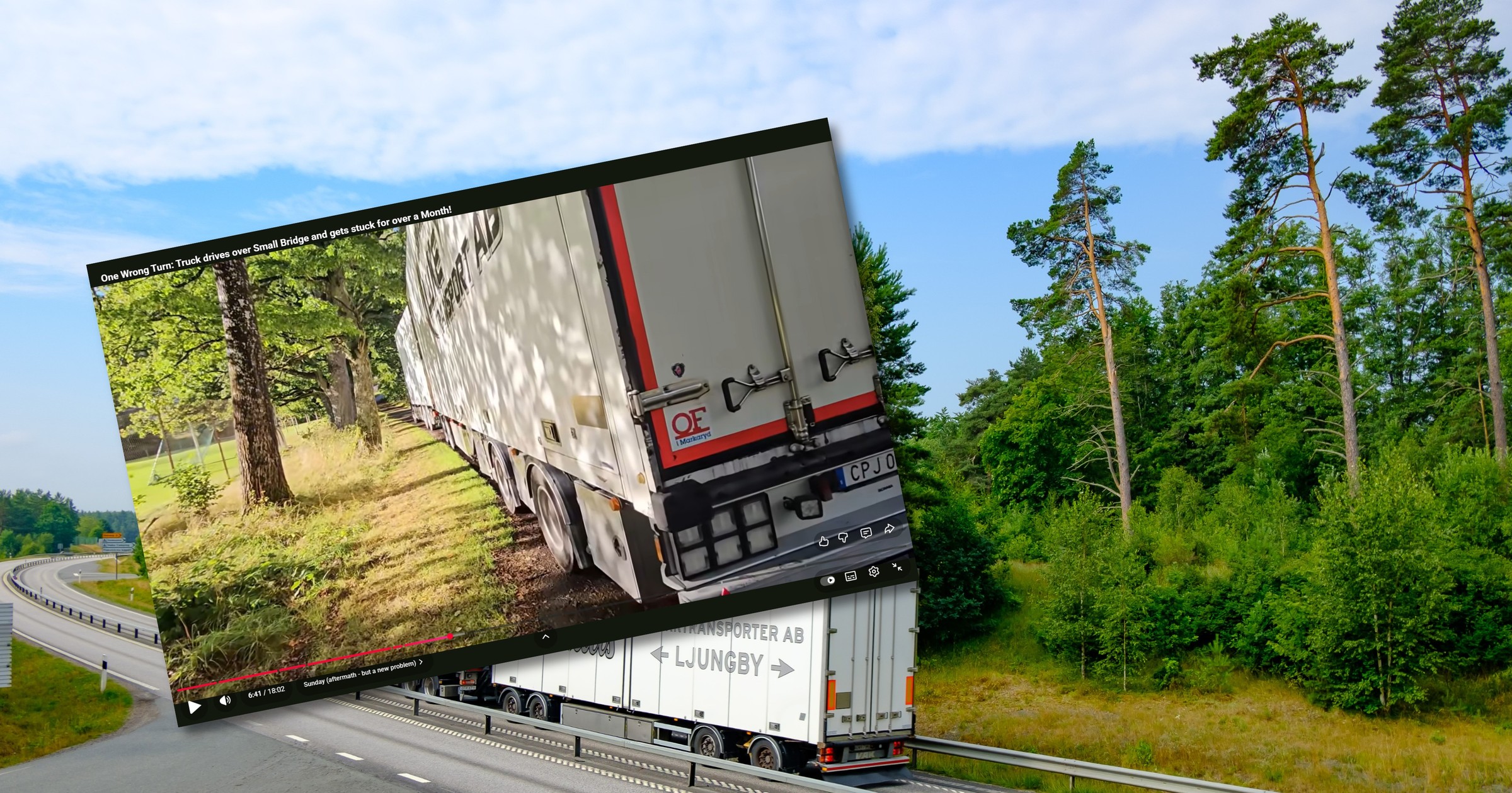 Kierowca zestawu utknął w rezerwacie przyrody