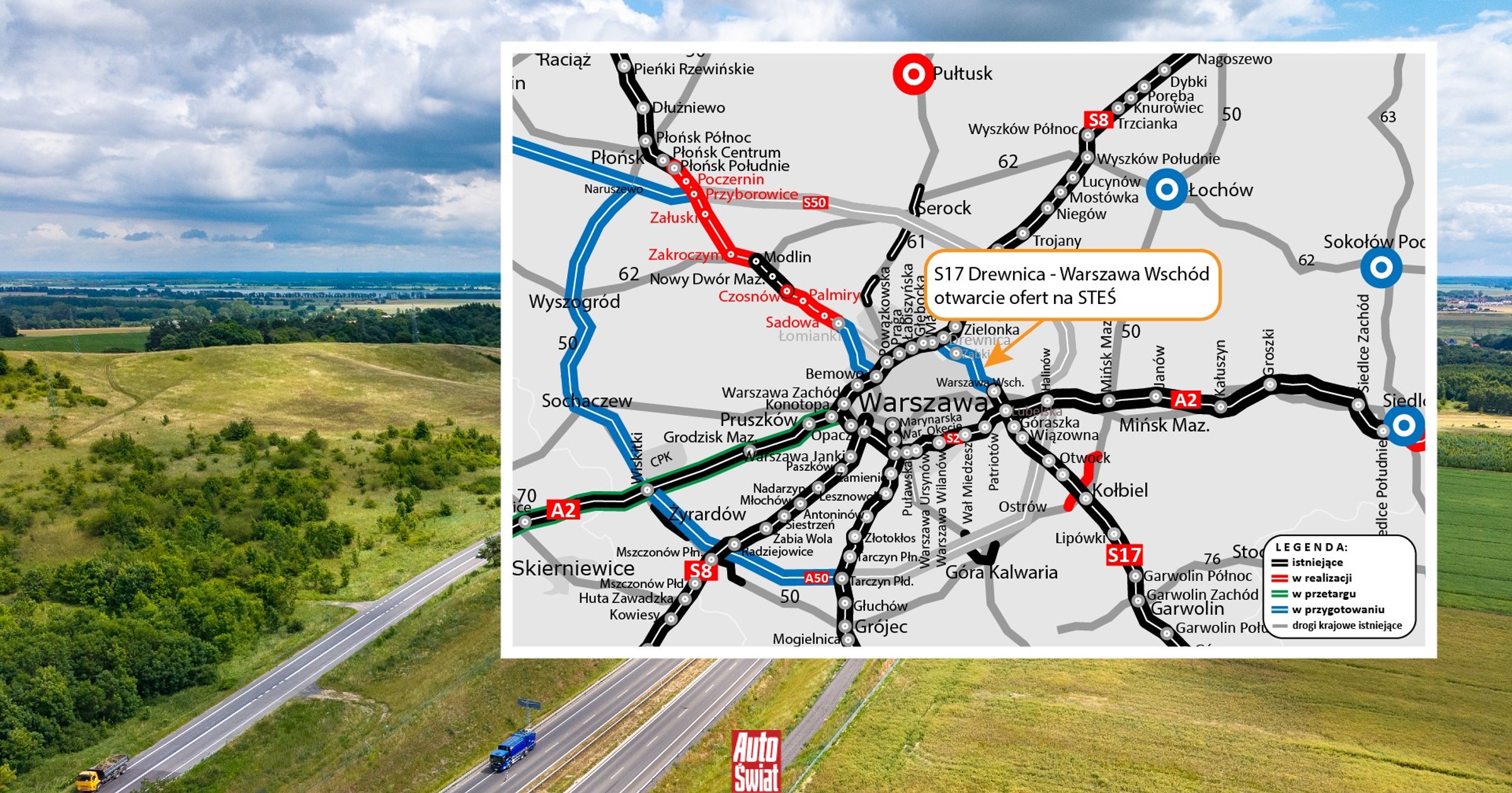 Dzieje się wokół S17 Wschodniej Obwodnicy Warszawy. Wiemy, kto i kiedy rozwikła łamigłówkę