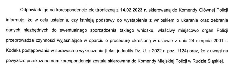 Sprawą zajęła się KMP w Rudzie Śląskiej