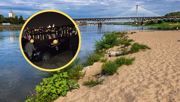 Kuriozalna scena na warszawskiej plaży. "Prawie do rzeki wjechał"