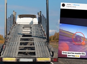 Jechał pod słońce i nie zauważył lawety. Poszybował jak w GTA [WIDEO]