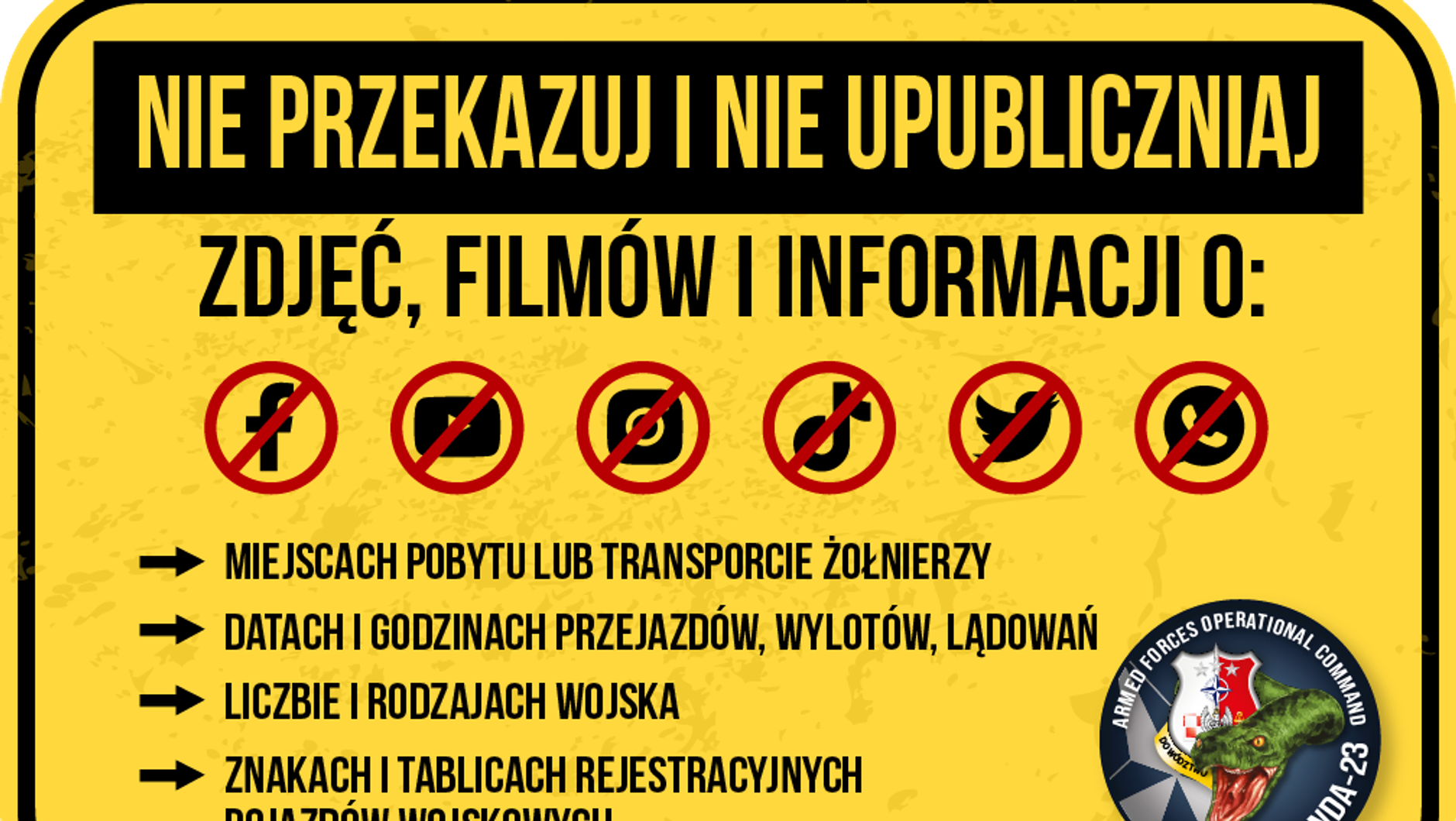Ostrzeżenie — ćwiczenia wojskowe Anakonda 23