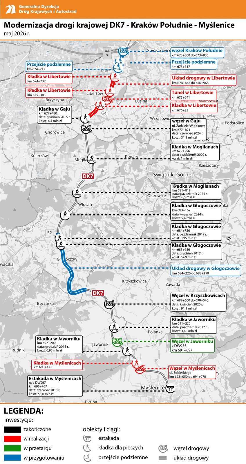 Mapa inwestycji realizowanych na zakopiance