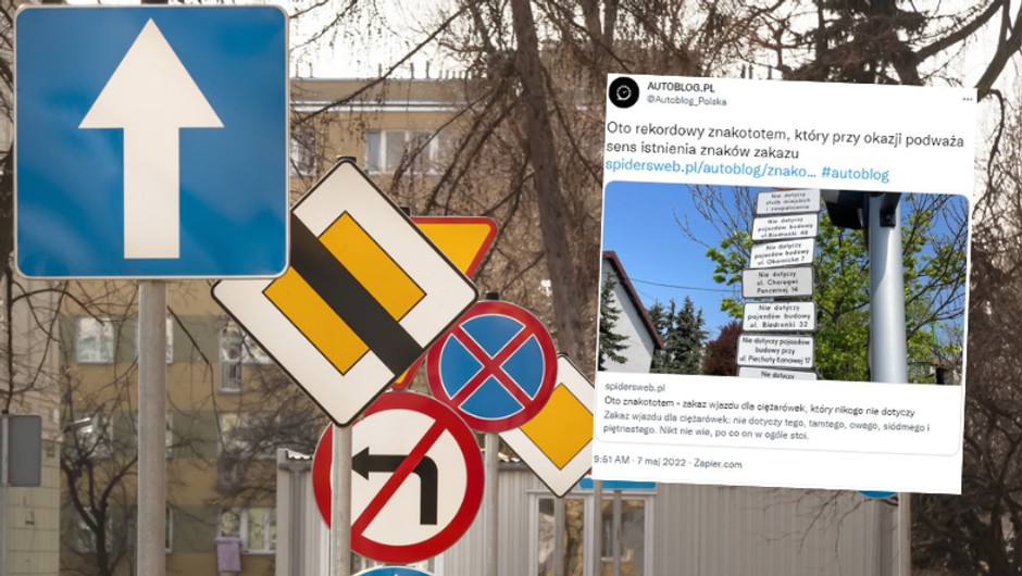 Kierowcy narzekają na przeznakowanie dróg w Polsce (Screen: Twitter/Autoblog_Polska)