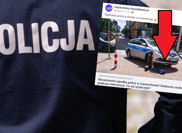Wpadka policji w drodze na interwencję. Nietypowe "parkowanie" radiowozu