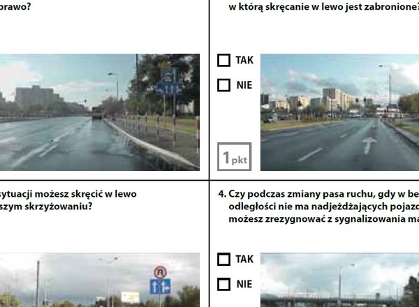 Test próbny na prawo jazdy - zestaw 7