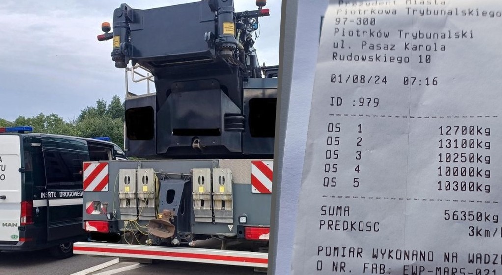 Inspektorzy ITD z Łodzi zatrzymali dźwig, który nie miał prawa być na drodze