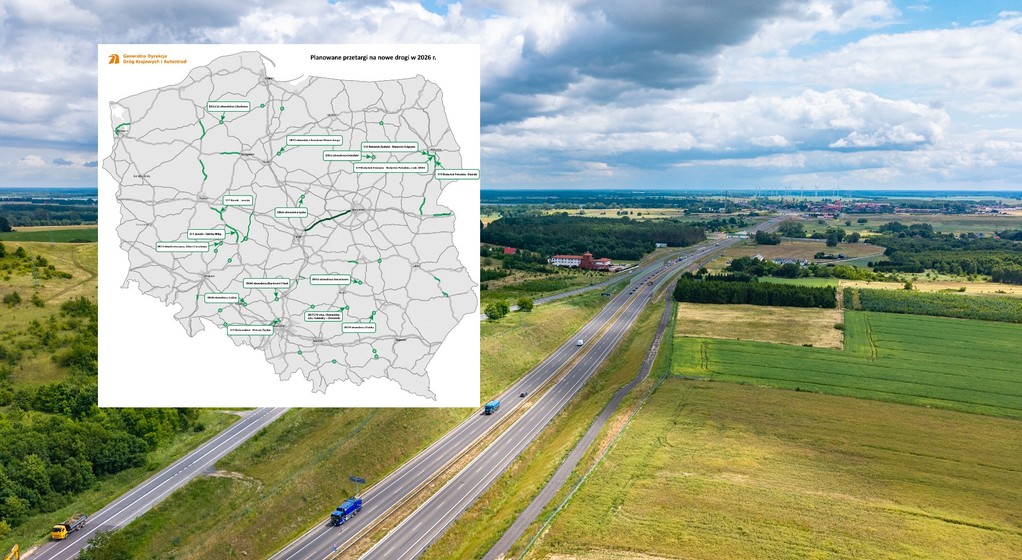 Nowe drogi w 2026 r. - mapa przetargów od GDDKiA