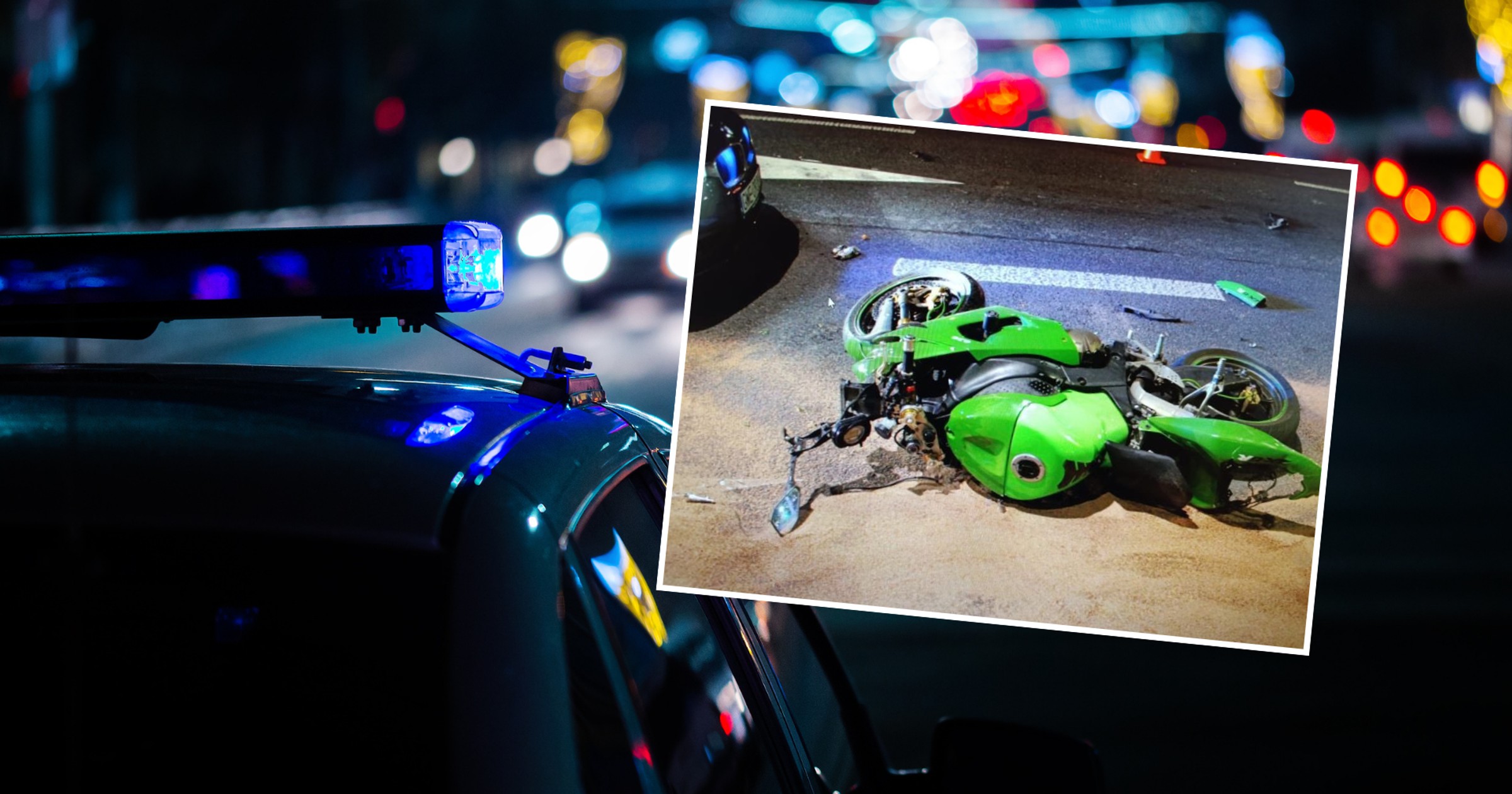Pijany mężczyzna jechał motocyklem prawie 200 km/h. Uciekając przed policją, spowodował kolizję (screen: /x.com/PomorskaPolicja)