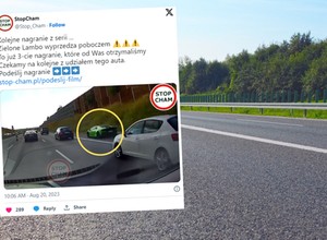 Zielone Lamborghini sieje postrach na polskich drogach. Są nagrania [WIDEO]