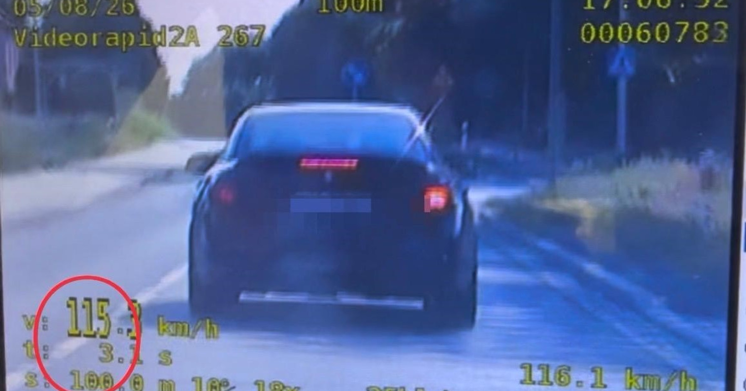 Jechała z prędkością 115 km na godz. w obszarze zabudowanym