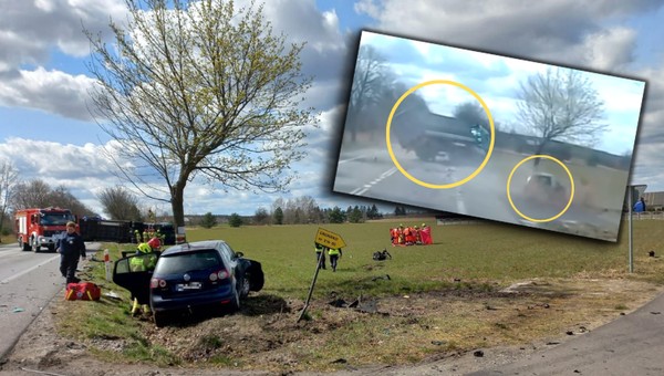 Osobówka zmiotła ciężarówkę z drogi. Silnik leżał 20 metrów dalej [WIDEO]