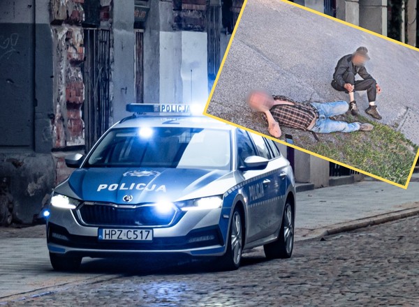 Chcieli jechać do domu radiowozem. Zgłosili wypadek i leżeli