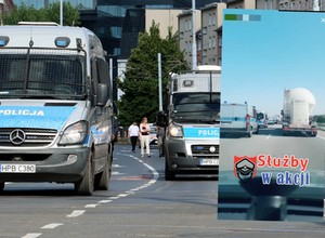 "Pojedynek" karetki z radiowozami na A2. Jest nagranie