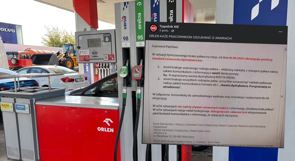 Tajemnicze awarie na stacjach Orlenu. E-mail z instrukcją dla pracowników