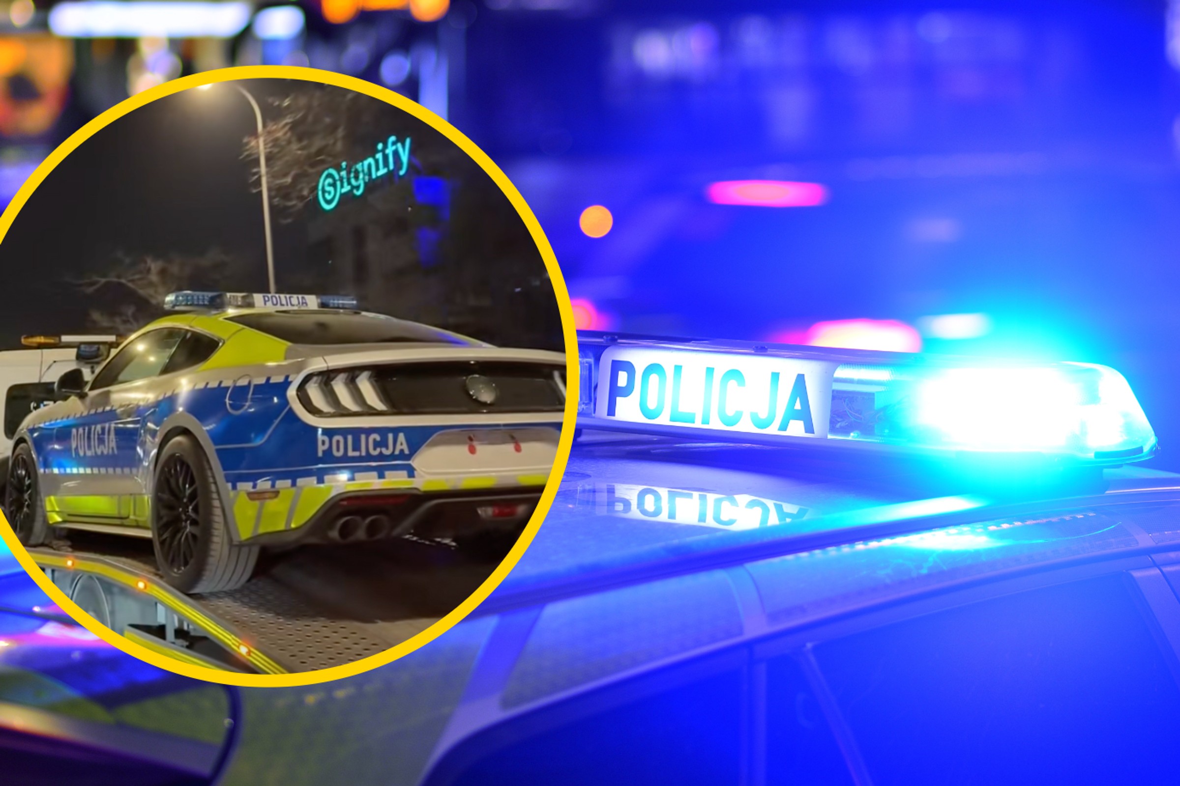 Policyjny Mustang hitem w sieci. KWP w Radomiu dementuje, że już został rozbity