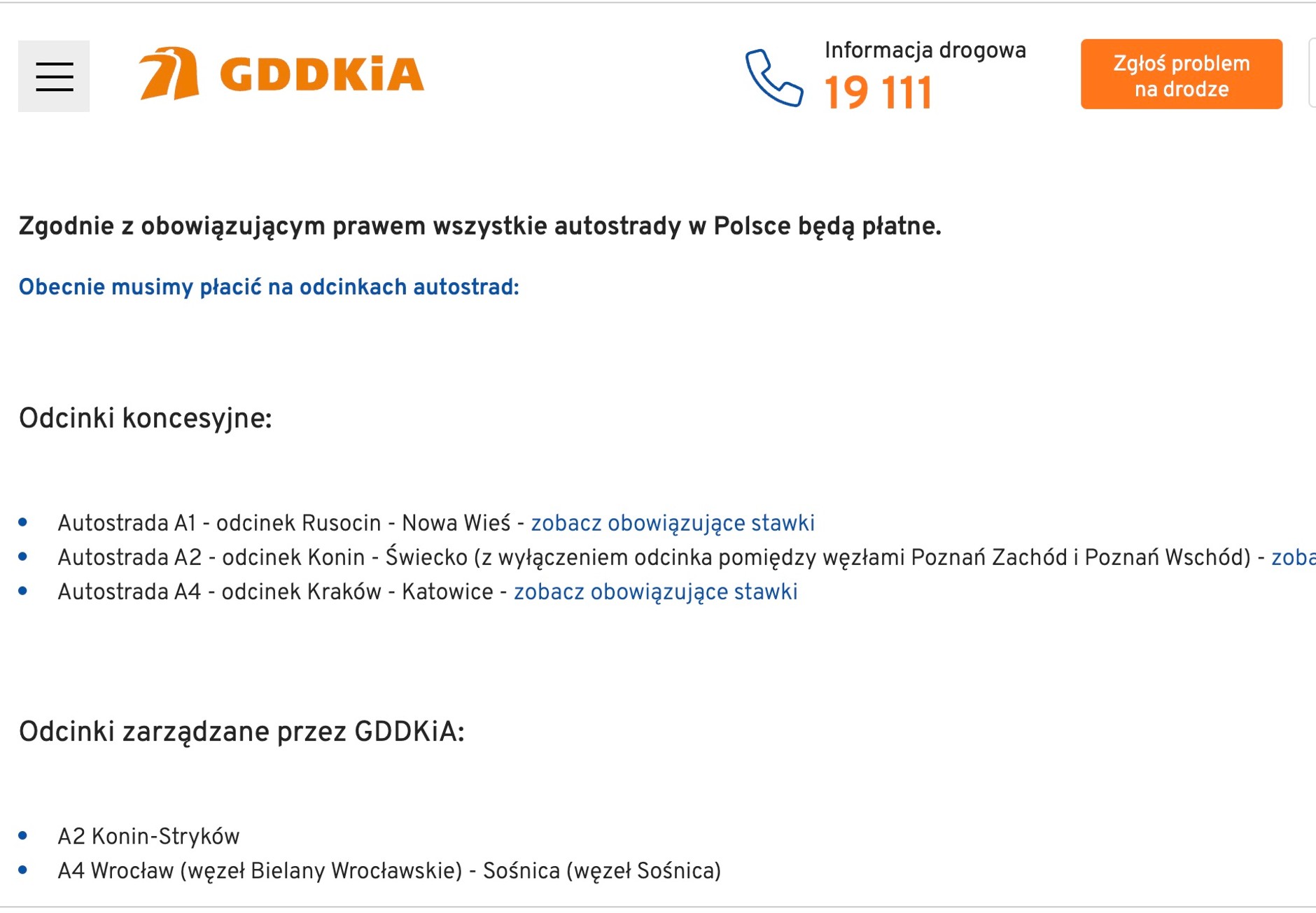 Wszystkie autostrady miały być płatne
