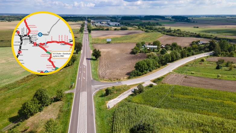 Droga S12 Chełm - Dorohusk - mapa