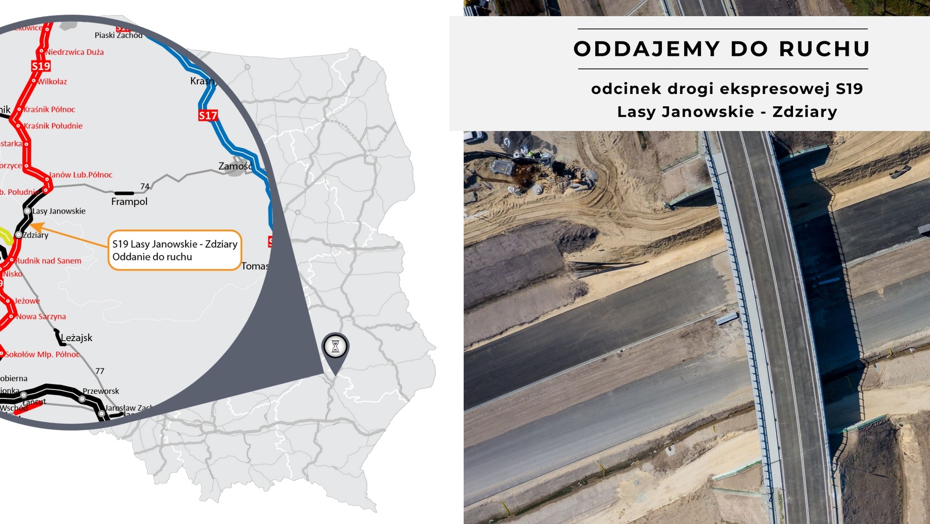 Nowy odcinek drogi S19 na trasie Lasy Janowskie - Zdziary