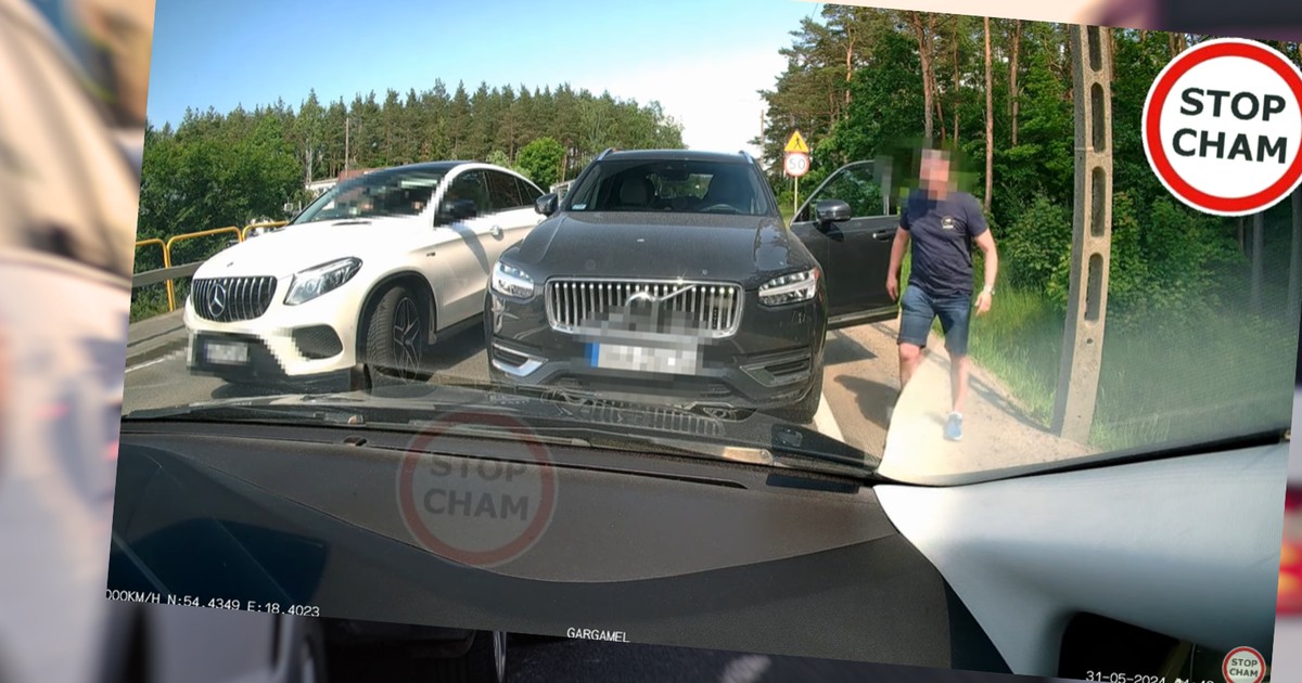 Agresywny kierowca Volvo został nagrany (youtube.com/@STOPCHAM)