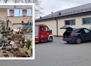 Kosztowna pomyłka 76-latka. Przebił BMW ścianę supermarketu