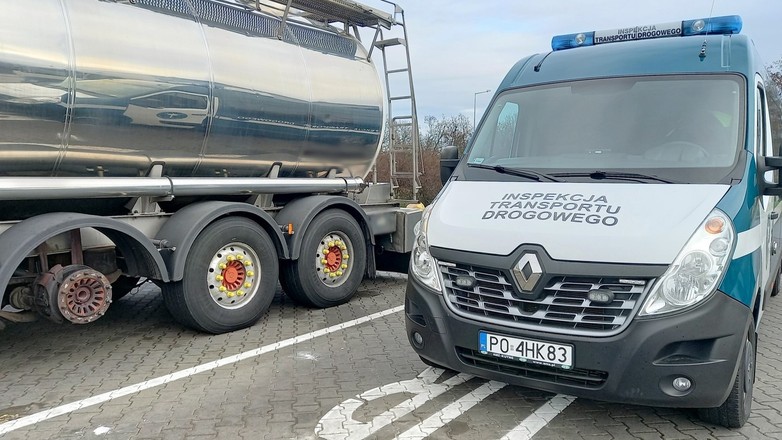 Cysterna jechała z Niemiec bez koła. ITD nie miała litości