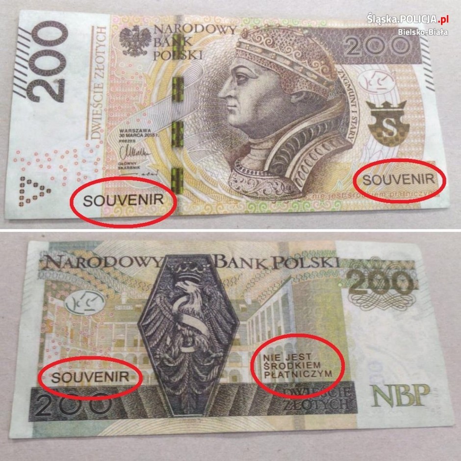 Zapłaciła za paliwo nieprawdziwym banknotem