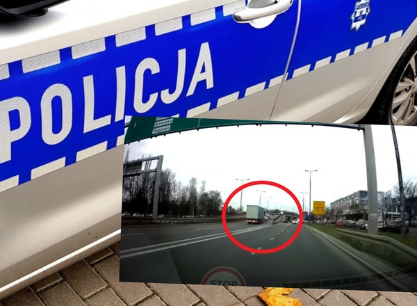 Tuż przed wiaduktem chciał wyprzedzić tira. Inny kierowca wszystko nagrał [WIDEO]