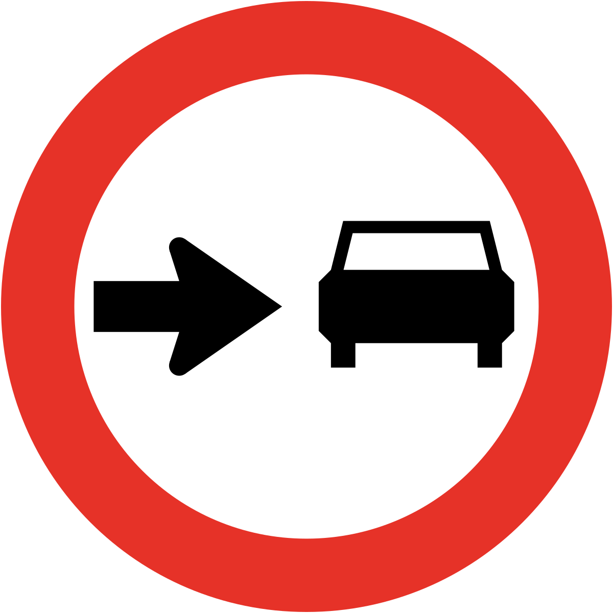 Znak z Chile nakazujący jazdę prawą stroną jezdni