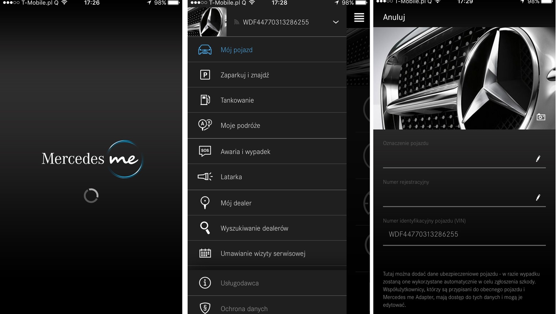 Mercedes Me aplikacja w wersji iOS