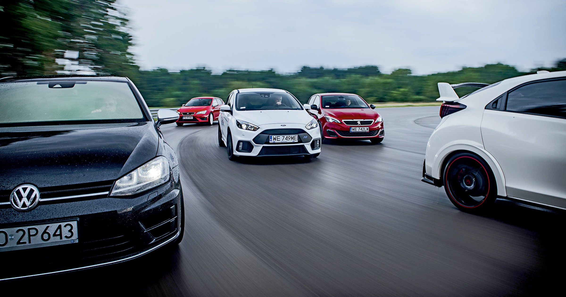 Focus RS vs 308 GTi vs Leon Cupra 290 vs Golf R vs Civic Type R