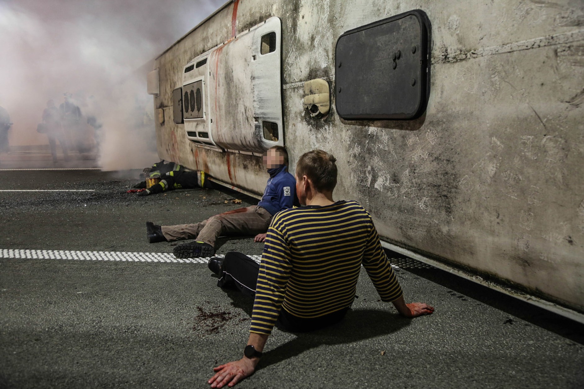 Ćwiczenia w tunelu drogi S7 na Zakopiance