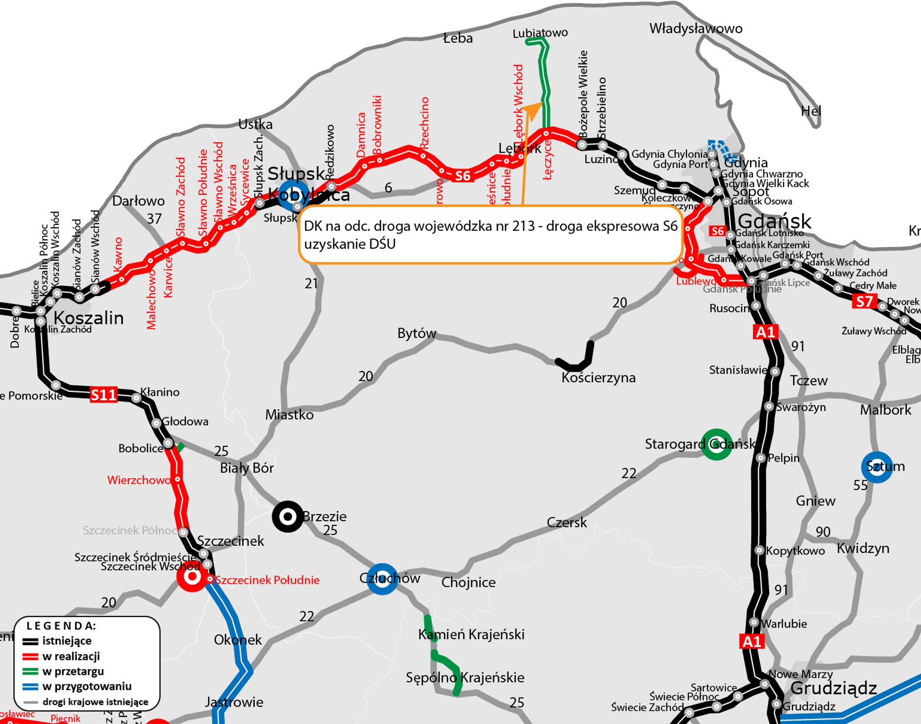 Mapa poglądowa drogi do elektrowni jądrowej