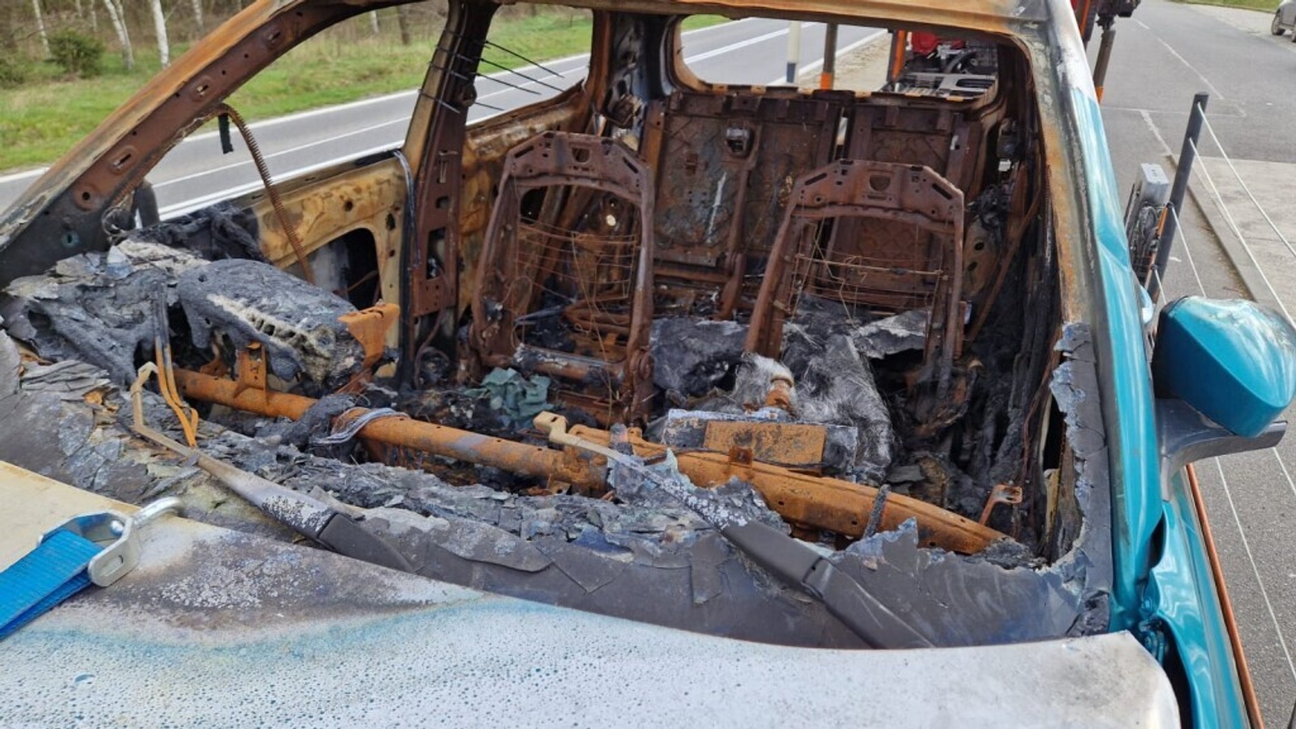 Nieprawidłowy przewóz spalonego pojazdu