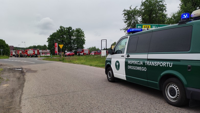 Ze zbiornika na stacji paliw, przy której ITD prowadziła kontrolę ciężarówki, ulatniał się gaz