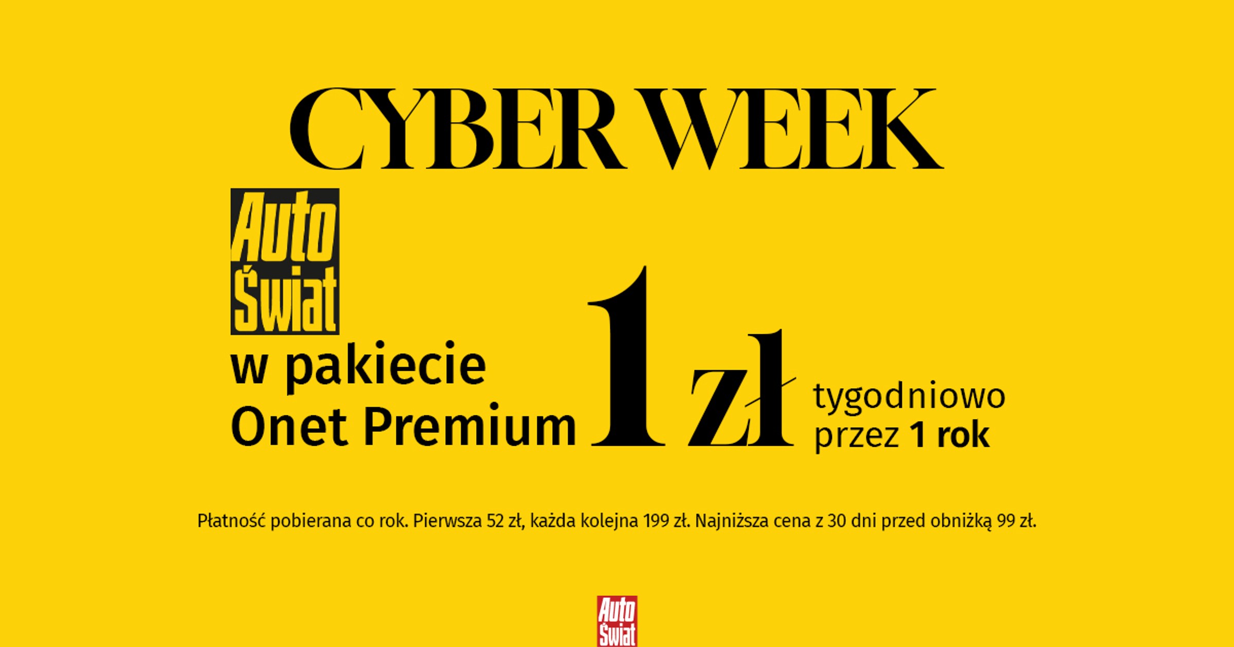 Cybertydzień, czyli tydzień za... złotówkę. Jedyna taka oferta