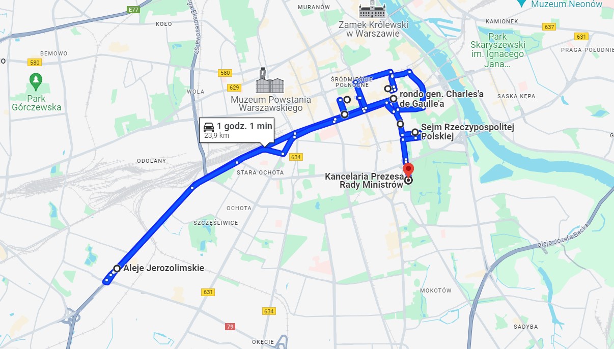 Strajk rolników. To tędy przejdzie protest w Warszawie [TRASA]