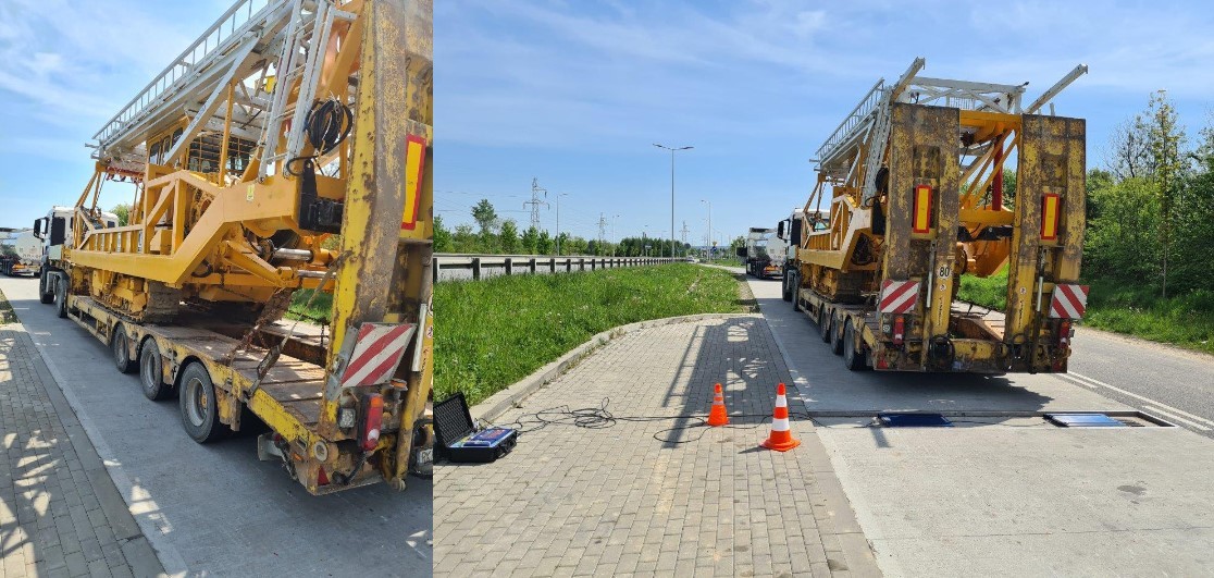 Ważenie zestawu na punkcie kontrolnym ITD w Rzeszowie