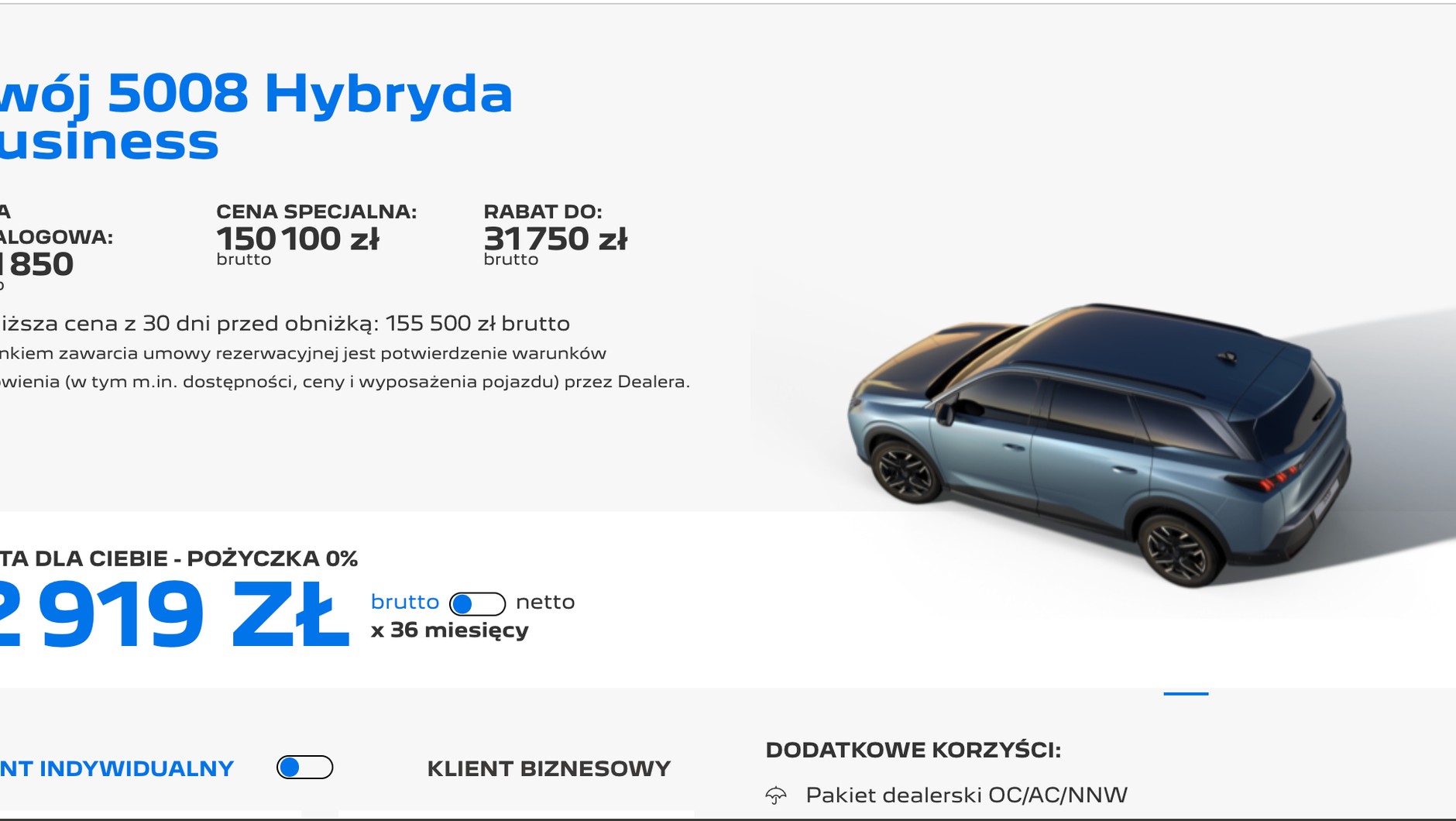 Auta dostępne od ręki bez dyskusji oferowane są ze zniżkami – w tym przypadku prawie 32 tys. zł