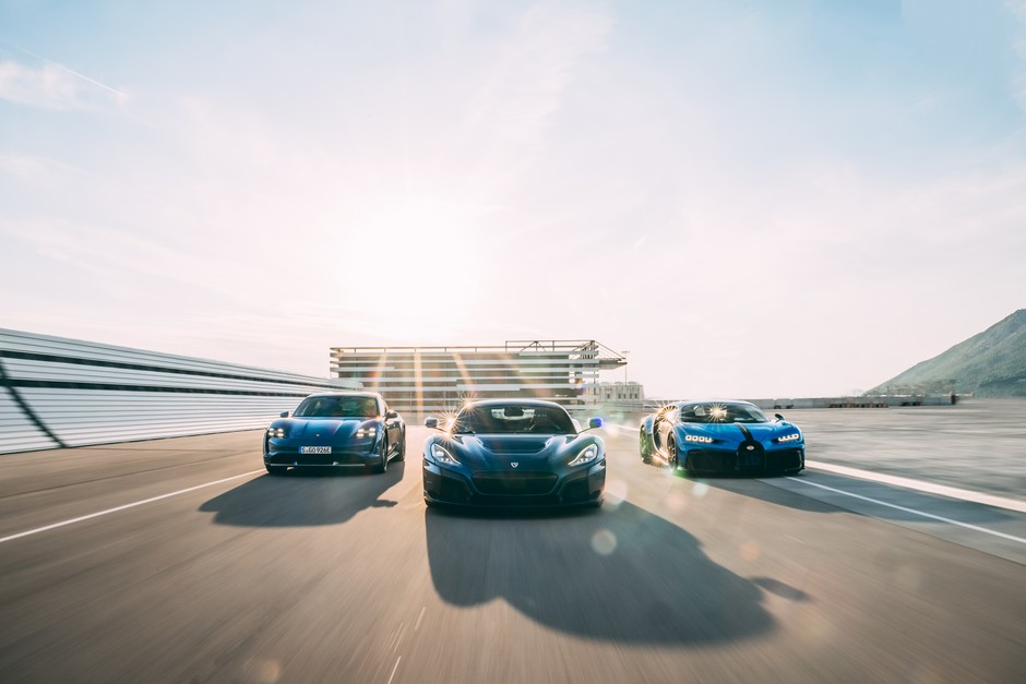Bugatti Chiron, Porsche Taycan Cross Turismo i Rimac Nevera