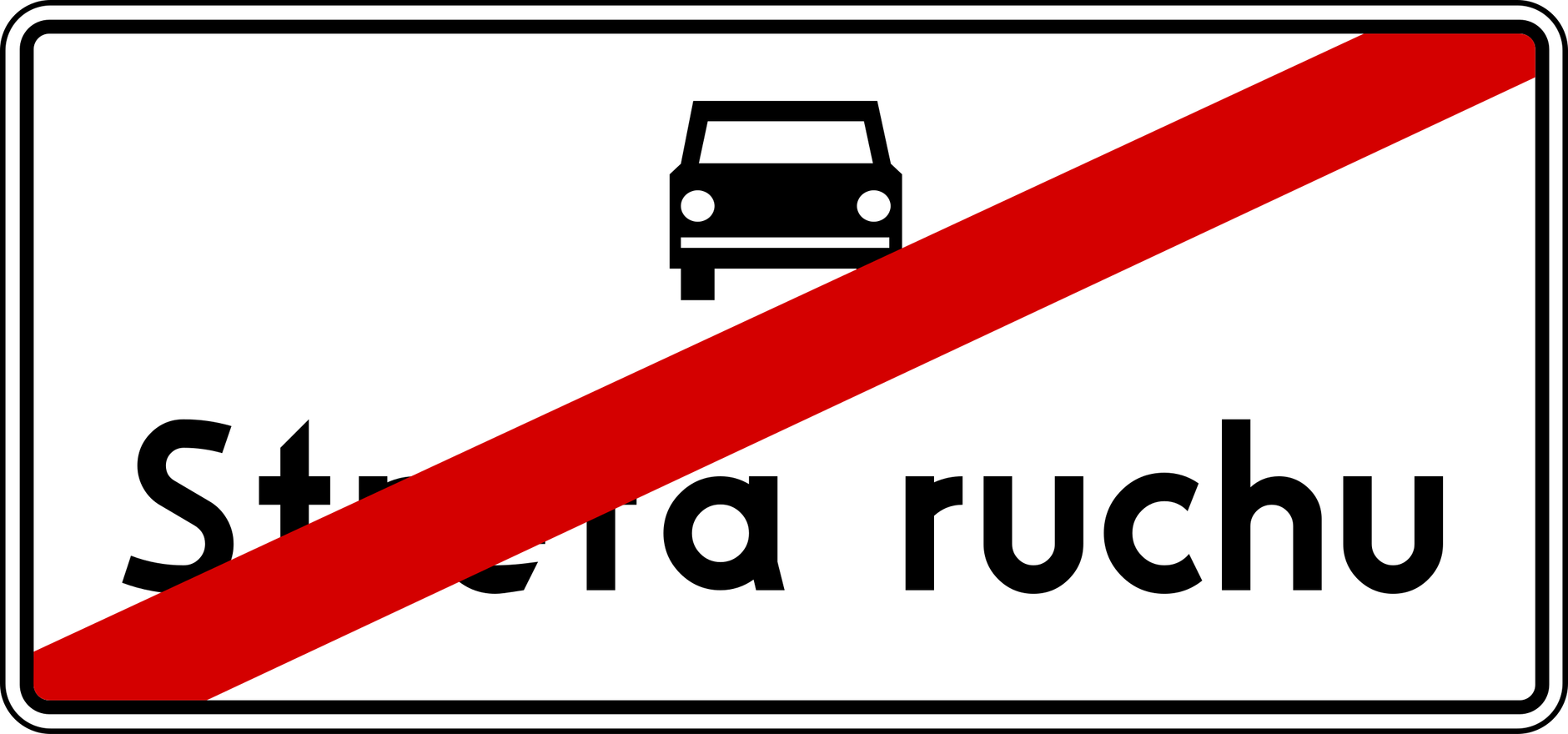 Znak D-53 "koniec strefy ruchu"