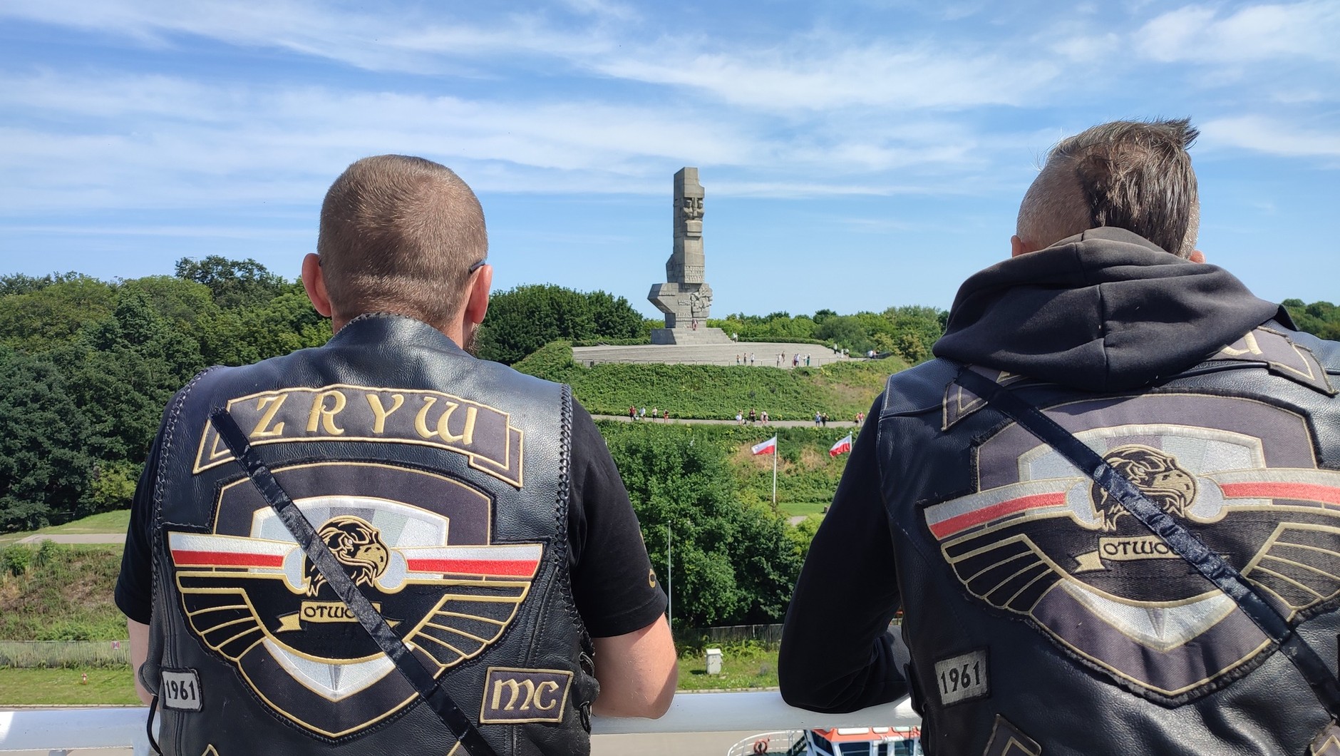 Klub motocyklowy Zryw MC Poland podczas podróży na Westerplatte