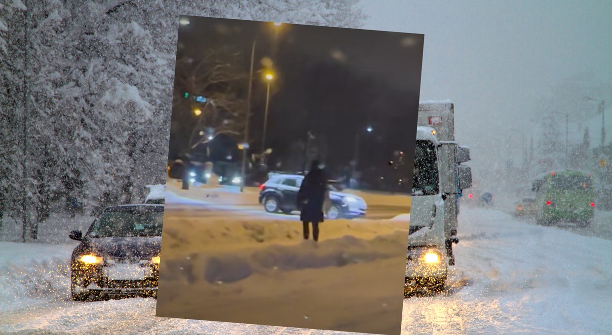 Próbował hamować przed przejściem i zrobił piruet. O krok od tragedii