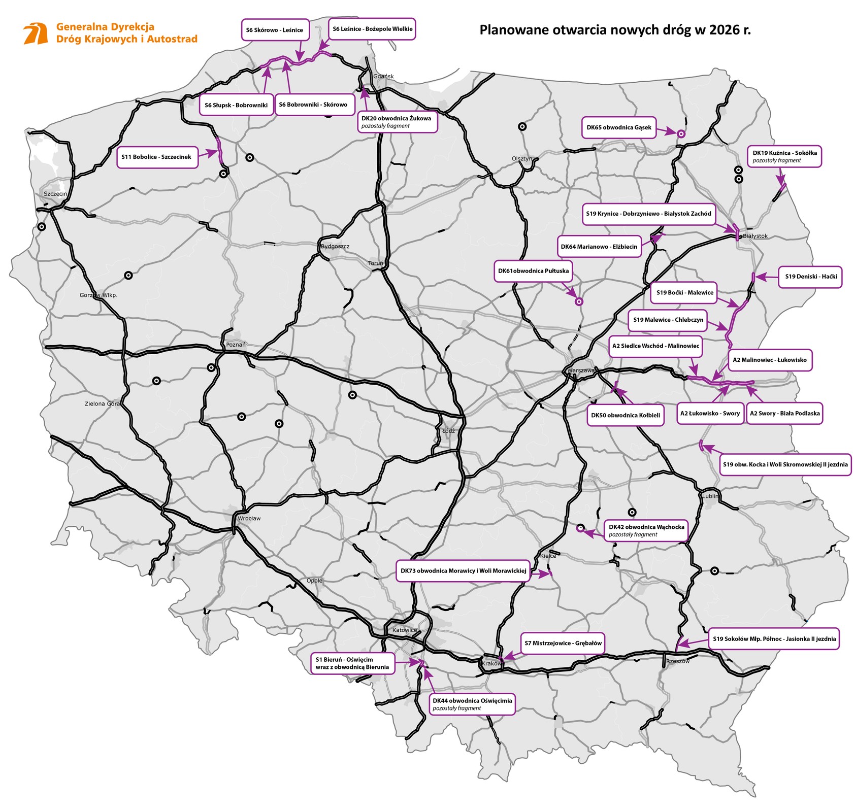 Nowe drogi w Polsce w 2026 r. Te odcinki zostaną otwarte - mapa